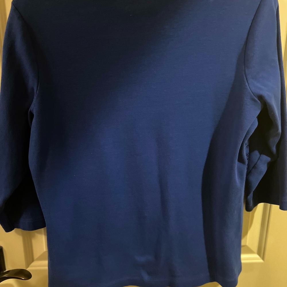 Quacker Factory Sequined Top Size Medium- Blue - image 2